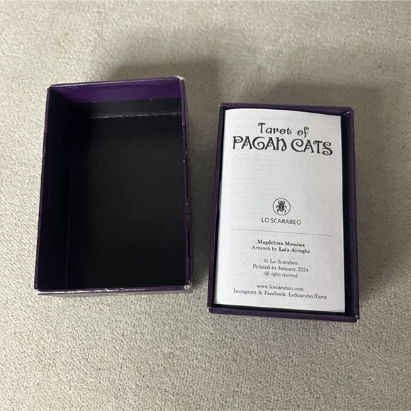 Tarot of Pagan Cats Box of 78 Tarot Cards Lo Scarabeo, Torino, Italy 2.25" x 3.5 - Picture 3 of 5